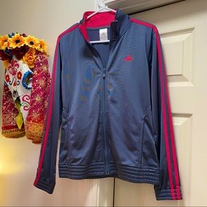 Adidas Classic ZipperJacket Gray Hot Pink Women’s Medium